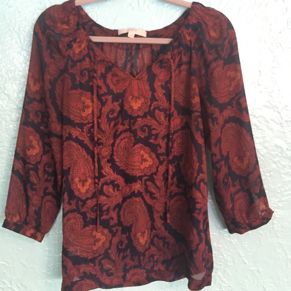 Ann Taylor Loft Paisley Blouse XS